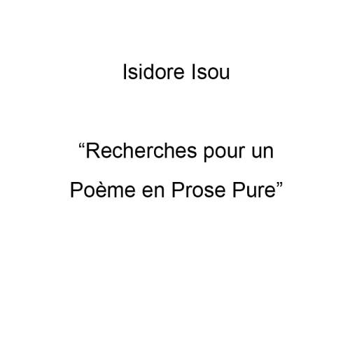 Recherches pour un Poème en Prose Pure 