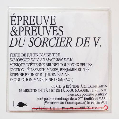 Épreuve & preuves du Sourcier de V.