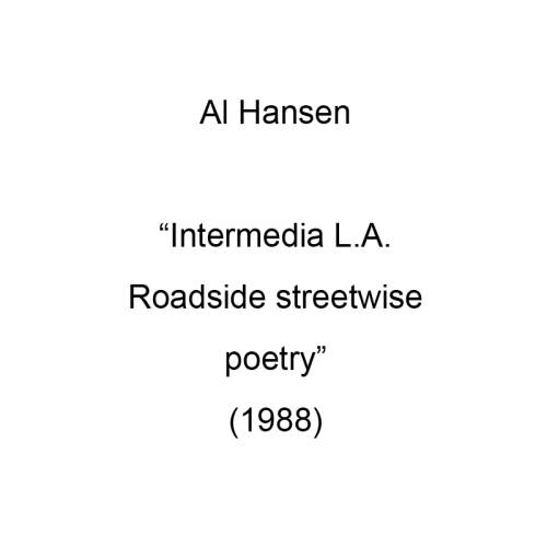Intermedia L.A. Roadside streetwise poetry 