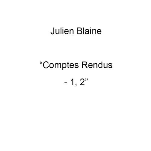 Comptes Rendus - 1, 2