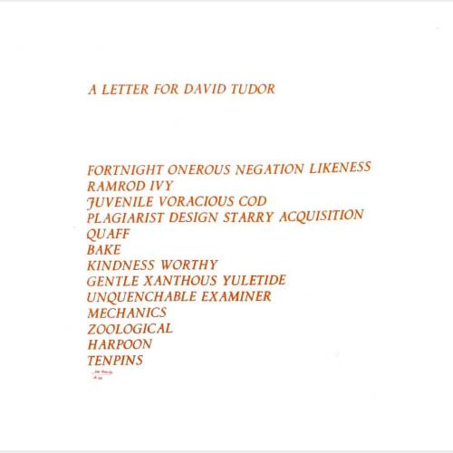 A letter for David Tudor (1961)