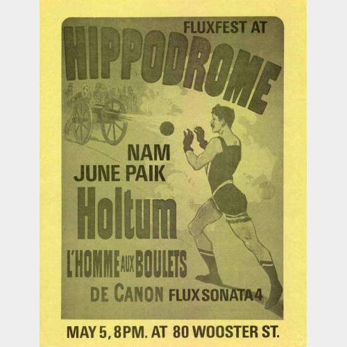 Fluxfest at hippodrome for N. J. Paik's Fluxsonata 4, N.Y