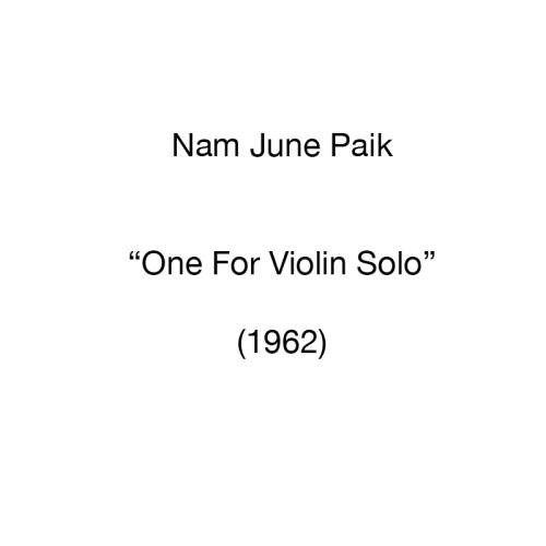 One For Violin Solo (1962)