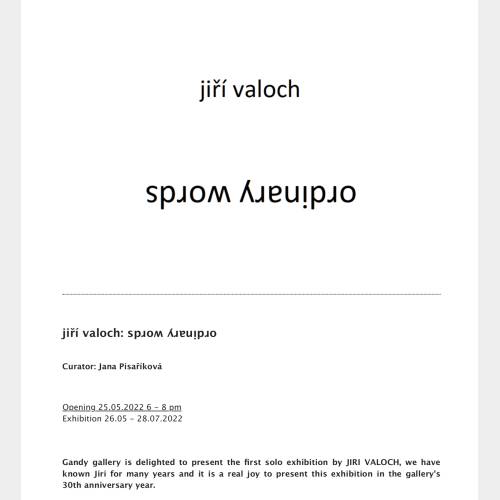 jiří valoch: ordinary words