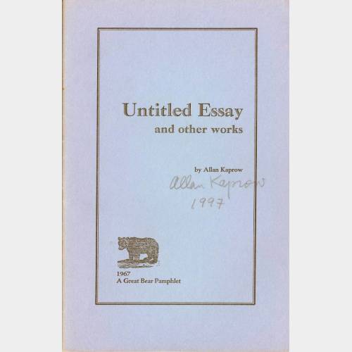 Untitled Essay and other works