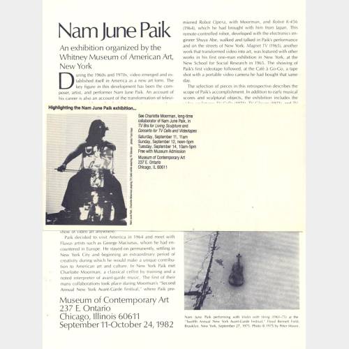 Highlighting the Nam June Paik exhibition