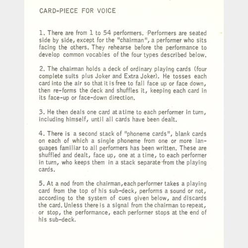 Card piece for voice (1959)