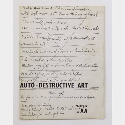 Auto-Destructive Art. Metzger at AA.