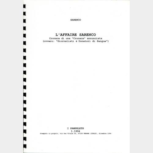 L'affaire Sarenco. Cronaca di una 