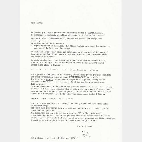Letter, Copenhagen, January 1997