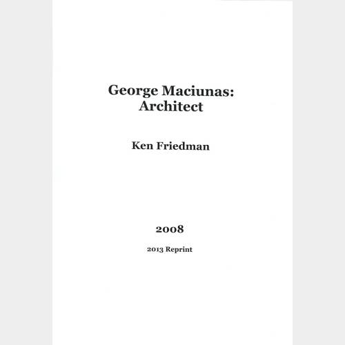 George Maciunas: Architect