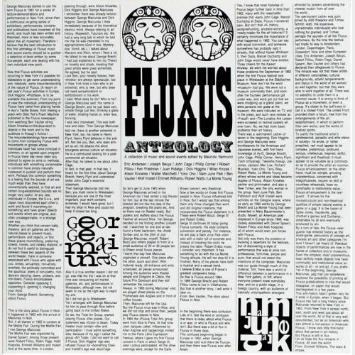 Fluxus Anthology. A Collection of Music and Sound Events