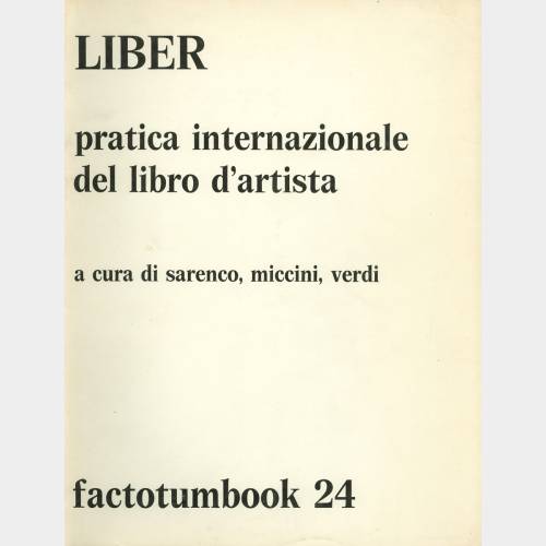 Liber. Pratica internazionale del libro d'artista