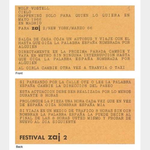 Cielo. Happening solo para quien lo quiera en Mayo 1966