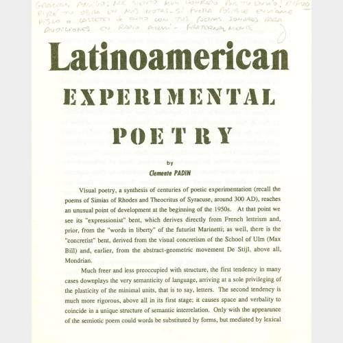 Latinoamerican experimental poetry