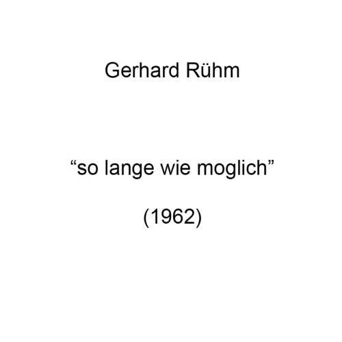 so lange wie moglich (1962)