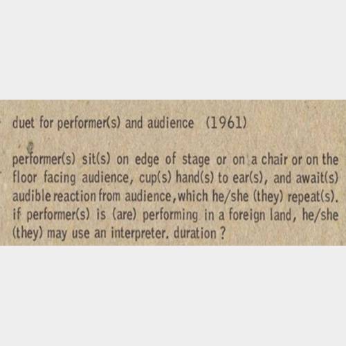 Duet for performer(s) and Audience (1961)