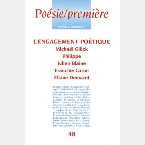 Poésie/première. Revue poétique et littéraire n. 48