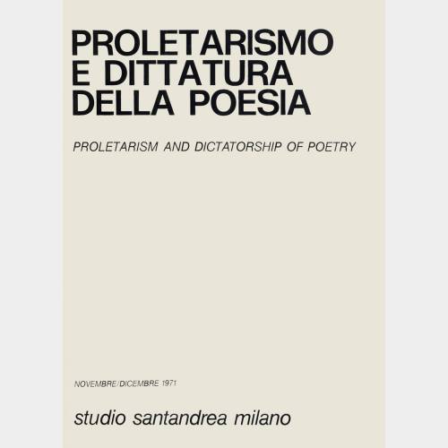 Proletarismo e dittatura della poesia