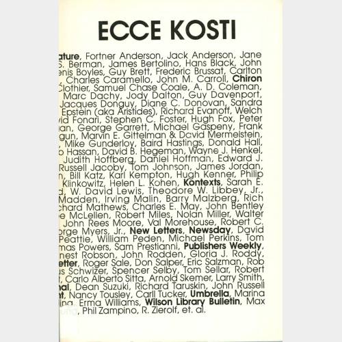 Ecce Kosti: Published Encomia, 1967-1995