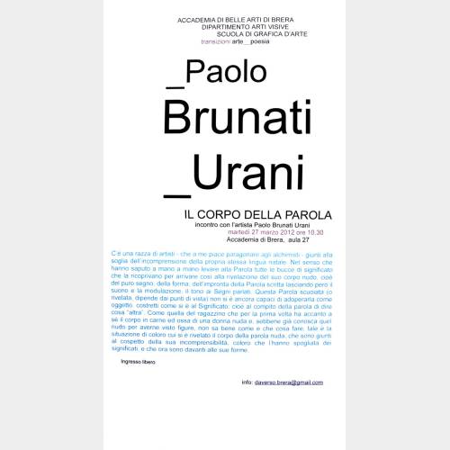 Paolo Brunati Urani. Il Corpo della Parola 