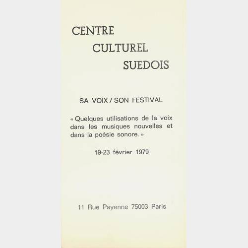 Sa Voix / Son Festival