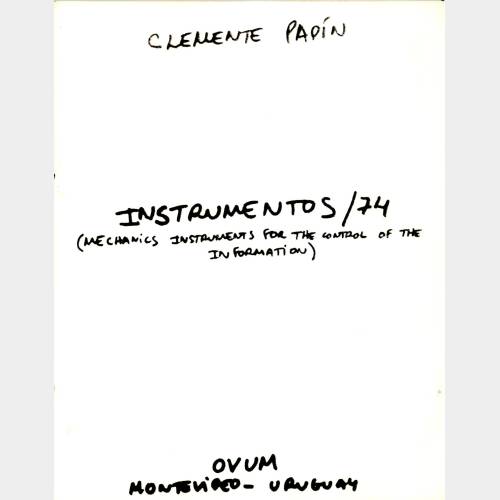 Instrumentos / 74 (Mechanics instruments for the control of the information) (1974)
