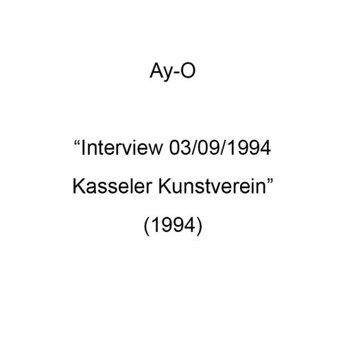 Interview Kasseler Kunstverein (1994)
