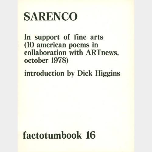In support of fine arts (10 american poems in collaboration with ARTnews, october 1978)