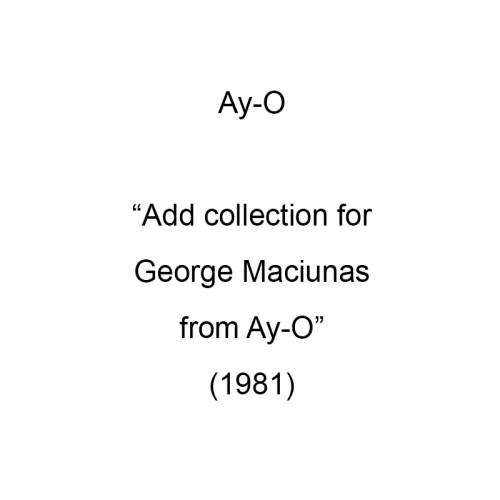 Add collection for George Maciunas from Ay-O 