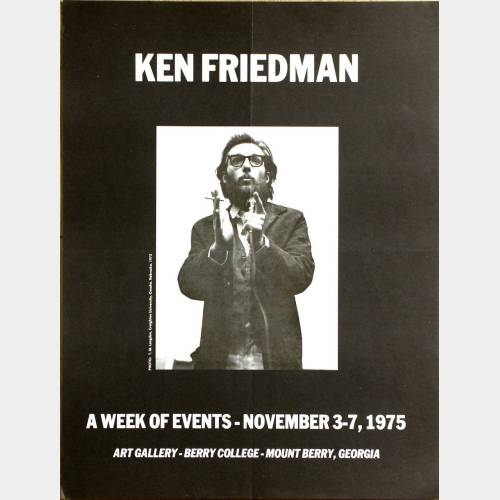 Ken Friedman. A Week of Events-November 3-7, 1975