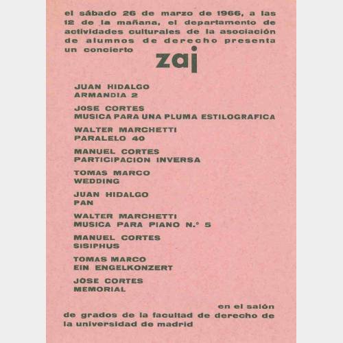 Concierto Zaj, Madrid 1966
