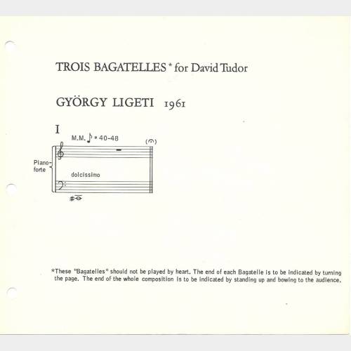 Trois bagatelles for David Tudor